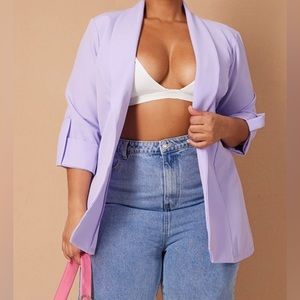 Pretty Little Thing. Lilac Color, Turn Up Sleeve Blazer. Size 22. New with tags.